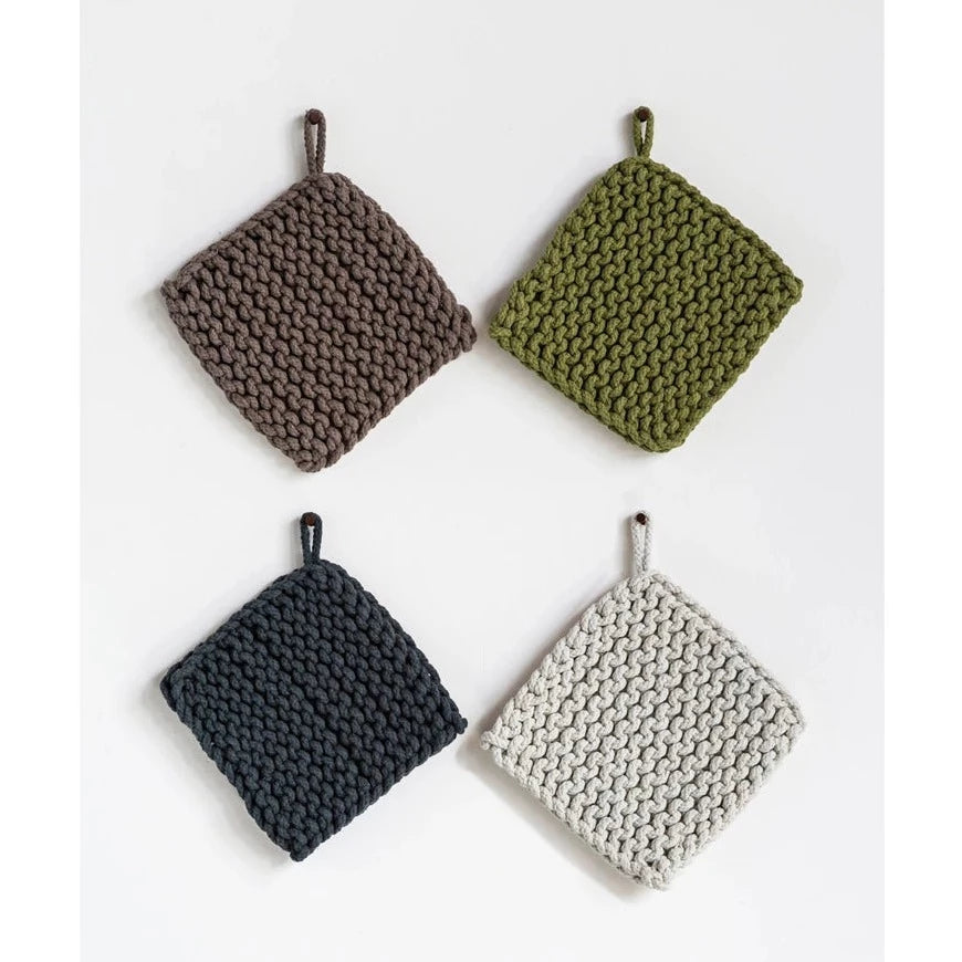 Cotton Crocheted Pot Holder - 3 Colors – Salt & Honey Market