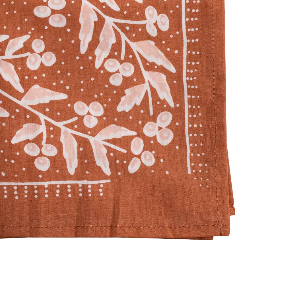 Copper with light pink flowers handkerchief