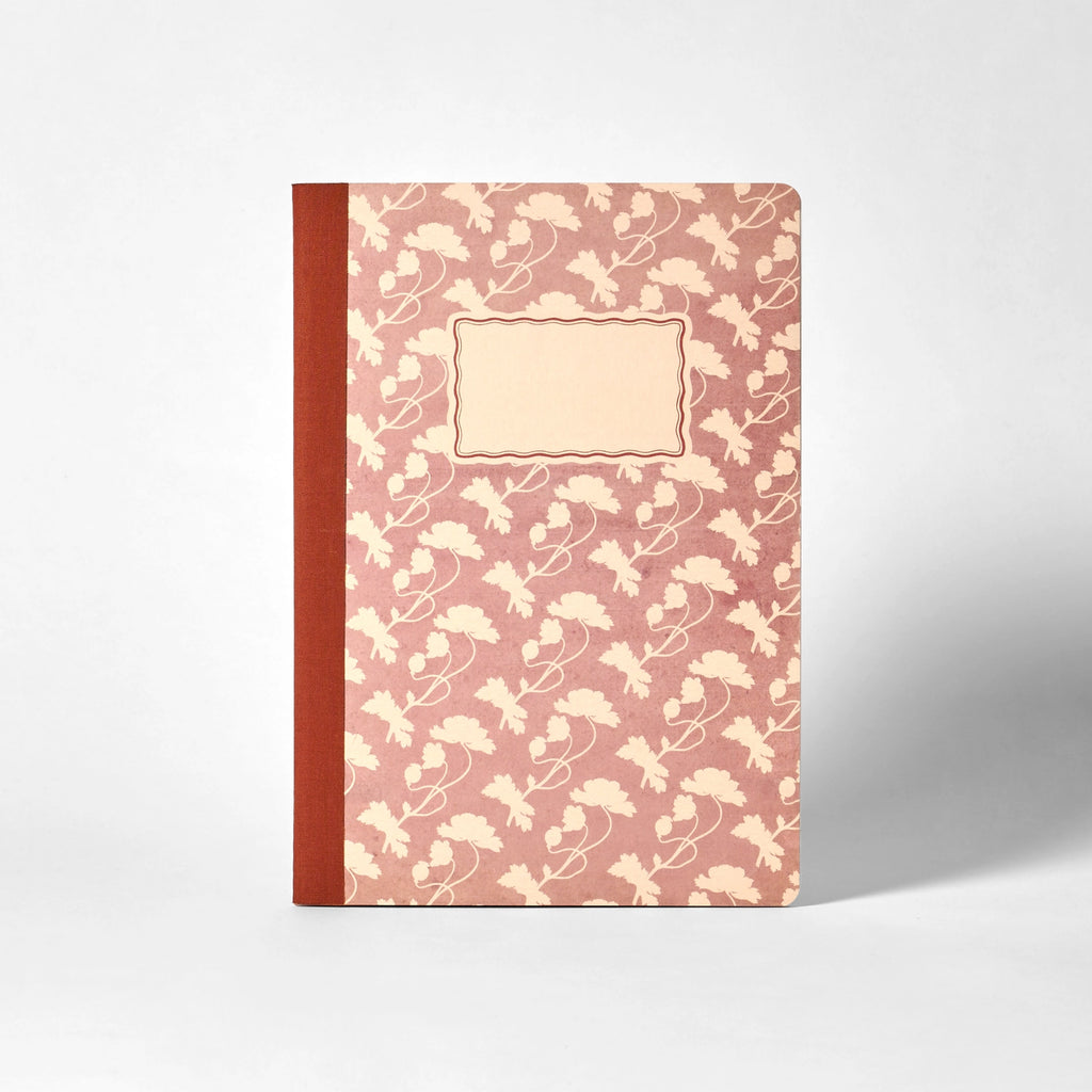 This 64 page lined notebook is the ideal companion for jotting down notes, thoughts, and ideas. The cover design is crafted from Philipp Otto Runge's exquisite white paper cutout of a Poppy, created in the early 1800s. Roomytown's design team in Bath, UK, have thoughtfully curated the Poppy cutout into a repeat pattern preserving the intricate charm of his botanical artistry. The notebook is finished with a coloured fabric spine for an added touch of sophistication.