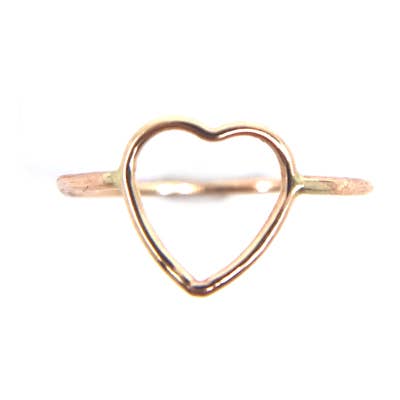 This delicate Heart Ring is crafted in goldfill, showcasing a charming heart design. The warm tone of the goldfill complements any skin type, making it perfect for everyday wear. Show your love and add a touch of elegance to your outfit with this stunning Heart Ring.