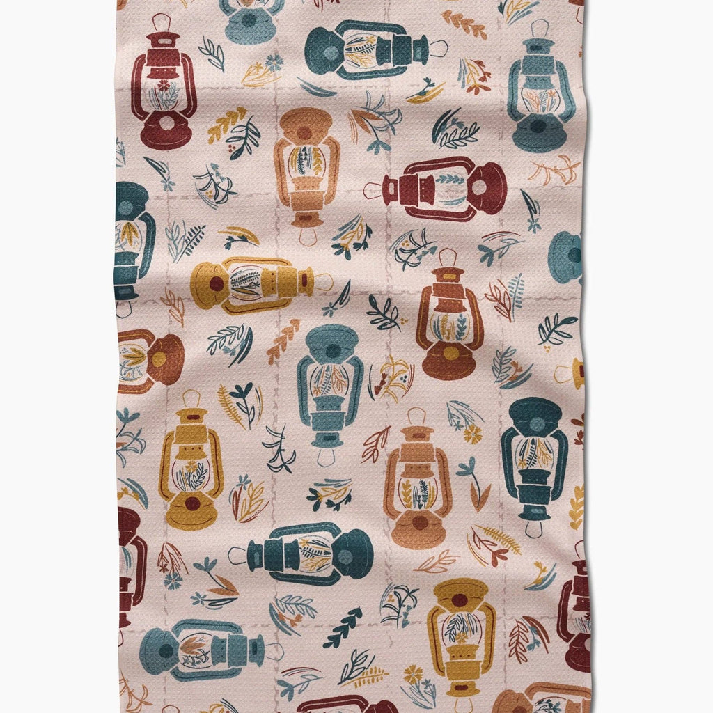 lantern pattern tea towel