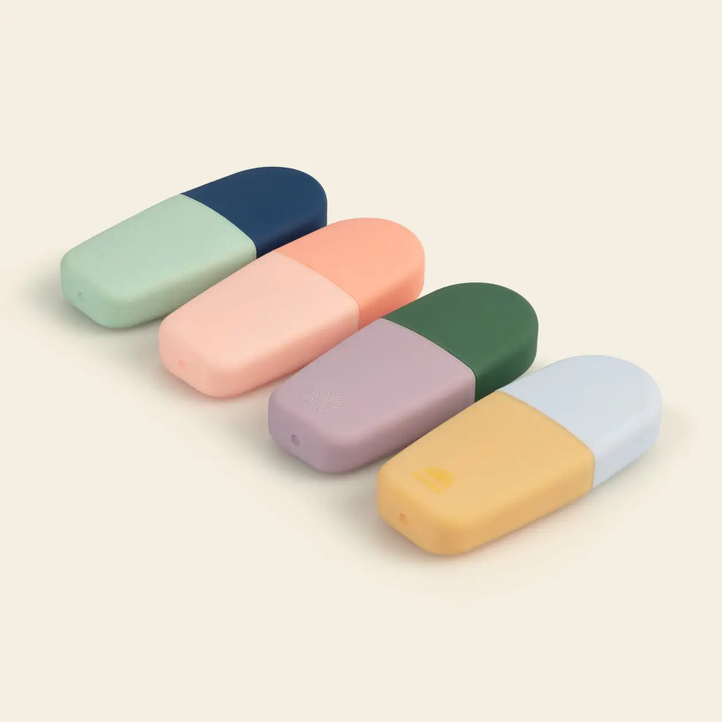 For highlighting your best bits. Papier's Bright Ideas mini highlighters glide smoothly over the words you want to remember. In a set of four happy hues – mint, mustard, lilac and peach – every page will look a little brighter.