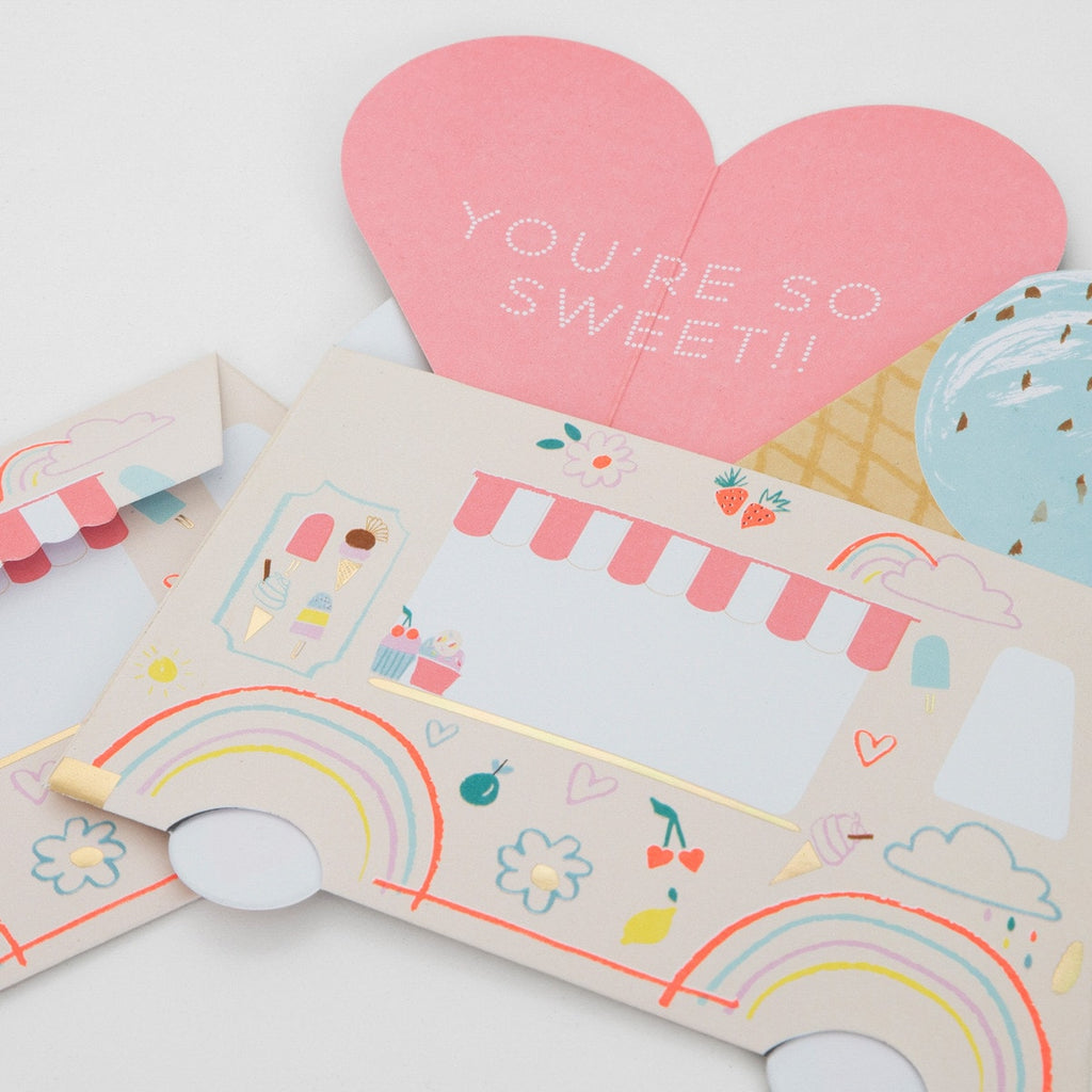 A super cool way to say Happy Valentine's Day is with these incredible ice cream cards, which come with ice cream van envelopes. They're also a great gift, as they each contain a friendship bracelet too. Ideal to give to all your classmates, friends and family to show how much you care.