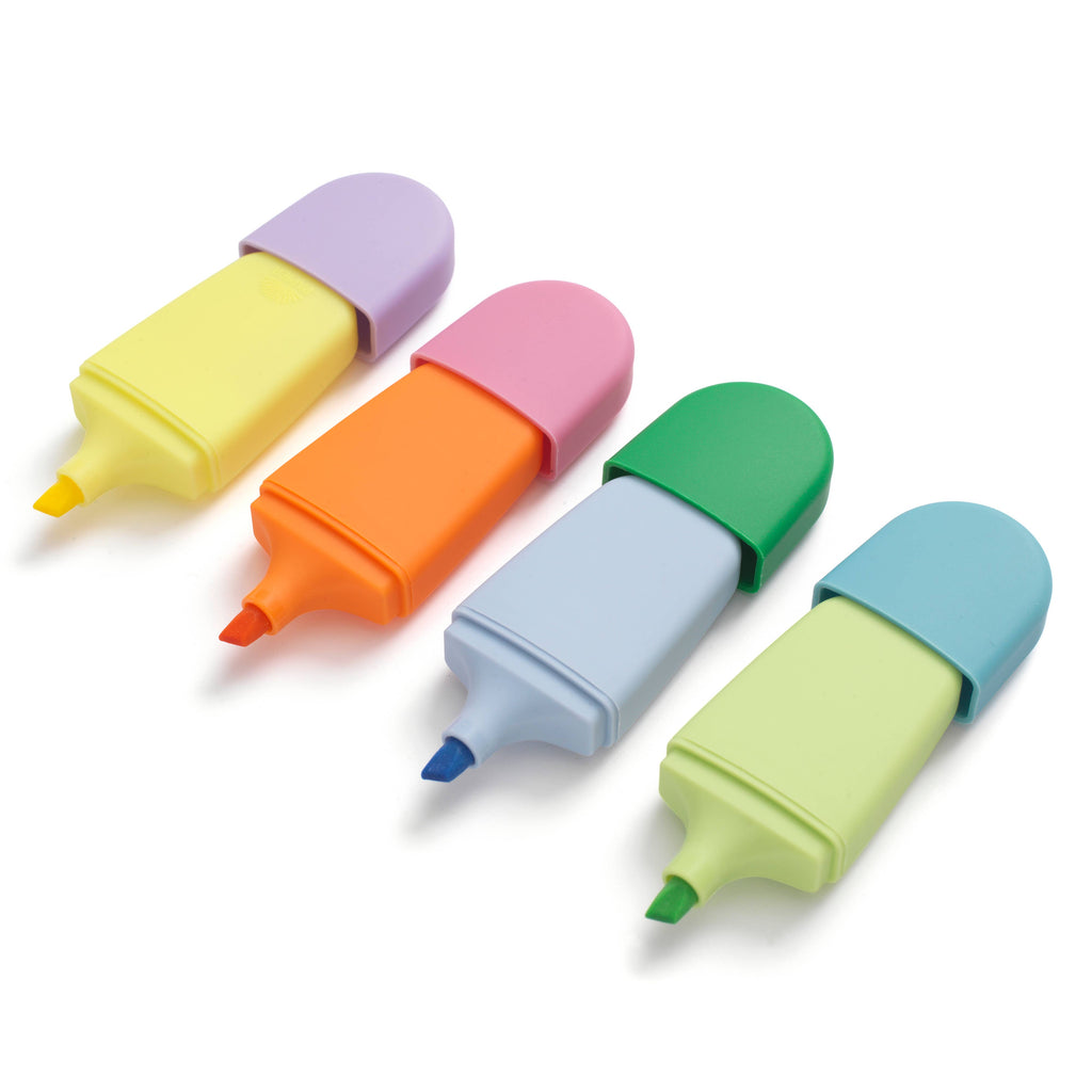 For highlighting your pages. Papier’s Bright Ideas mini highlighters glide smoothly over the words you want to remember. Comes in a set of four joyful hues – green, orange, blue and yellow.