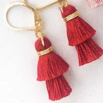 Crimson Tassel Earrings