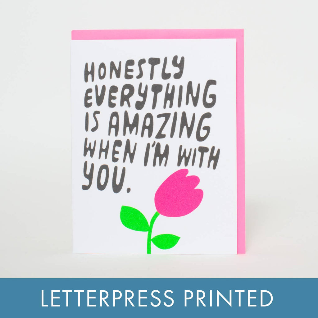 A straightforward way to tell someone you care! Letterpress greeting card designed by Ashkahn. 