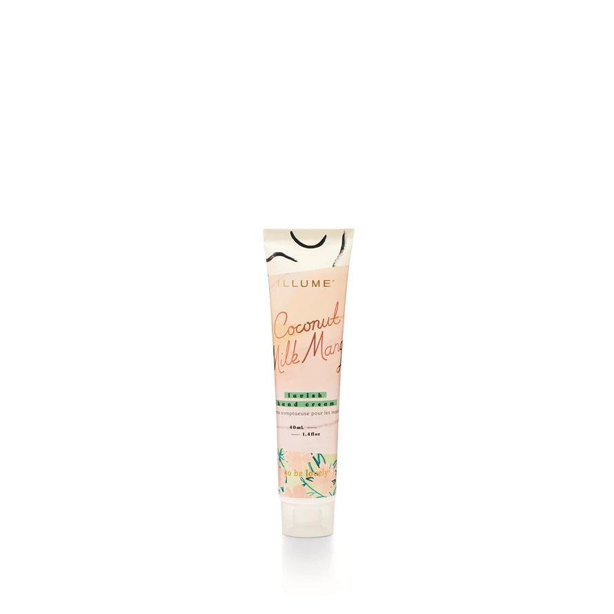 Indulge in the tropically refreshing scent of our Coconut Milk Mango Demi Hand Cream. This nourishing cream will leave your hands feeling silky smooth and smelling like a tropical paradise. It's the perfect way to pamper yourself (or a friend) with a touch of island luxury.