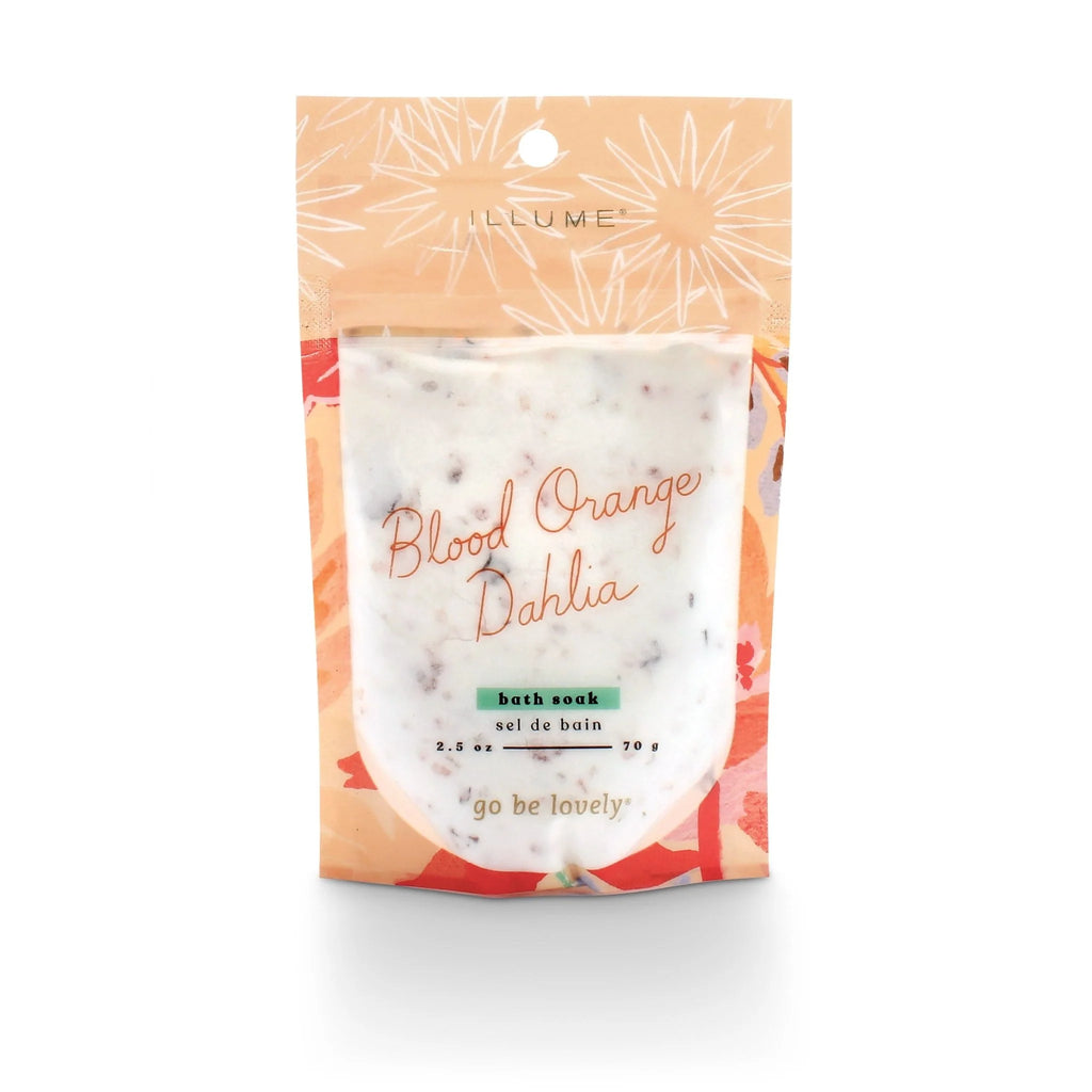 Relax and refresh with bath soaks lovely enough to leave out on the counter. Rose botanicals mixed with bath soak to transform your bath routine to a spa like escape.    Fragrance Description  A floral flirtation of dahlia petals, sandalwood, and sparkling yuzu.