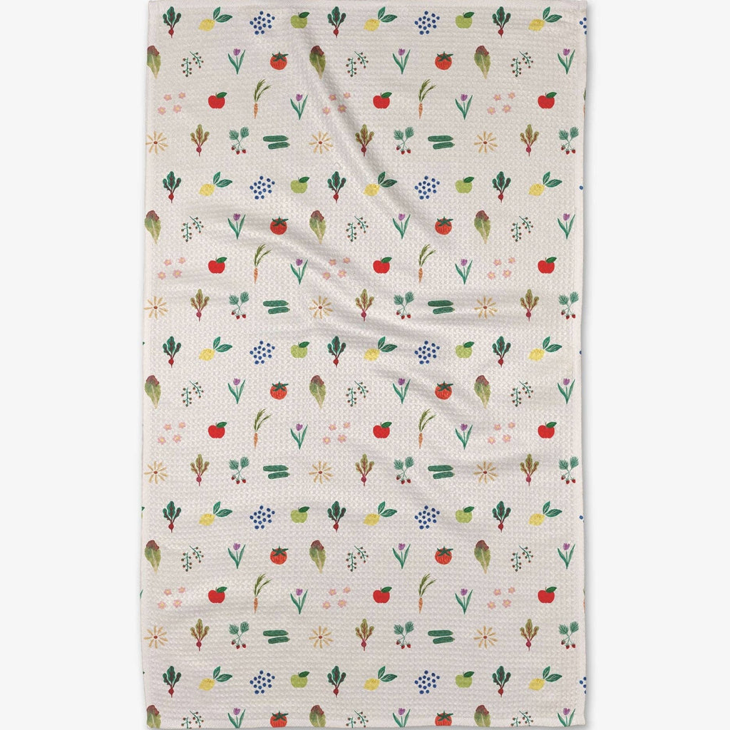 fresh produce pattern tea towel