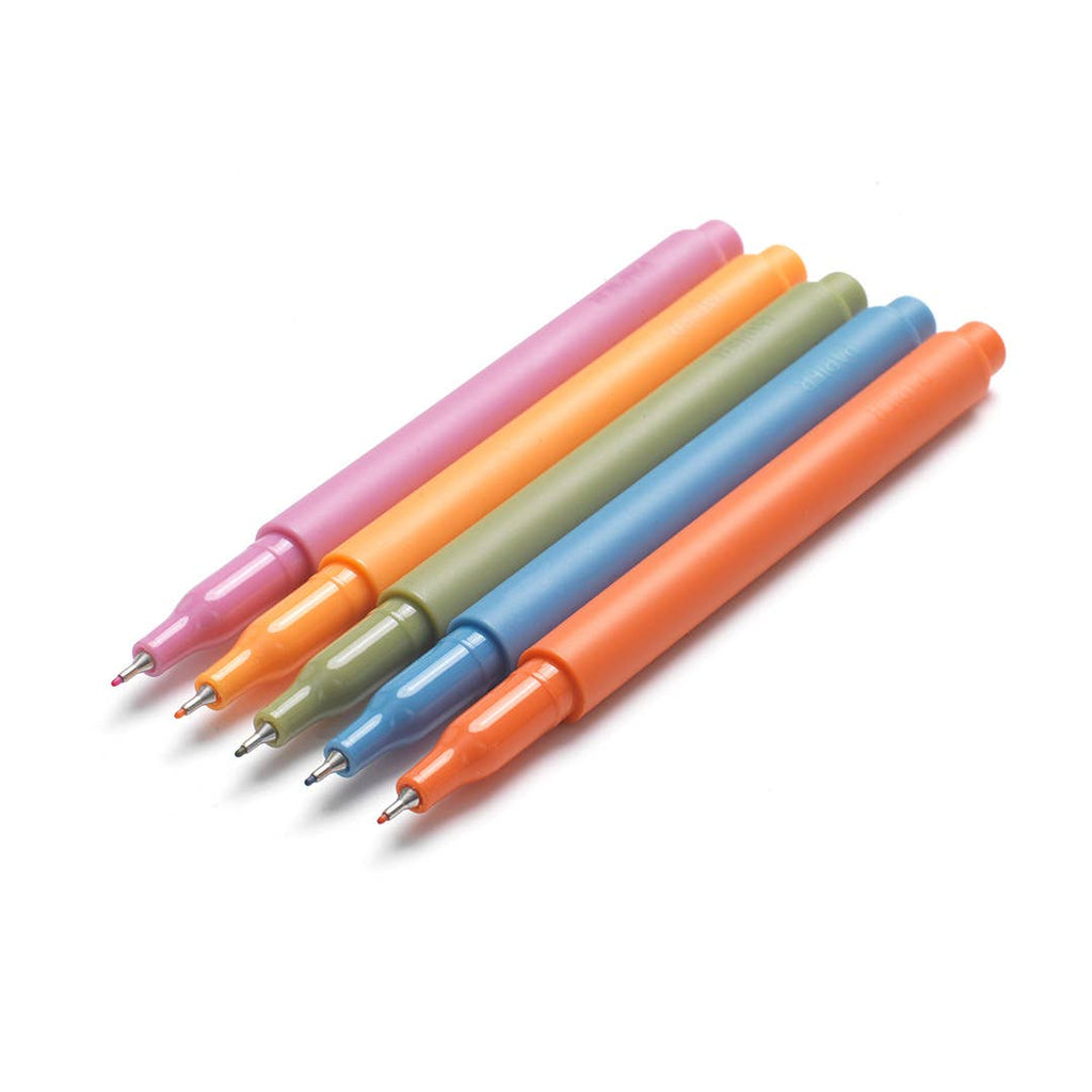 Brighten big ideas, inspiring thoughts and exciting dreams with Papier’s High Energy fineliners set. Choose from blue, yellow, orange, pink and green to transform your words and doodles into a vibrant story or scribble.