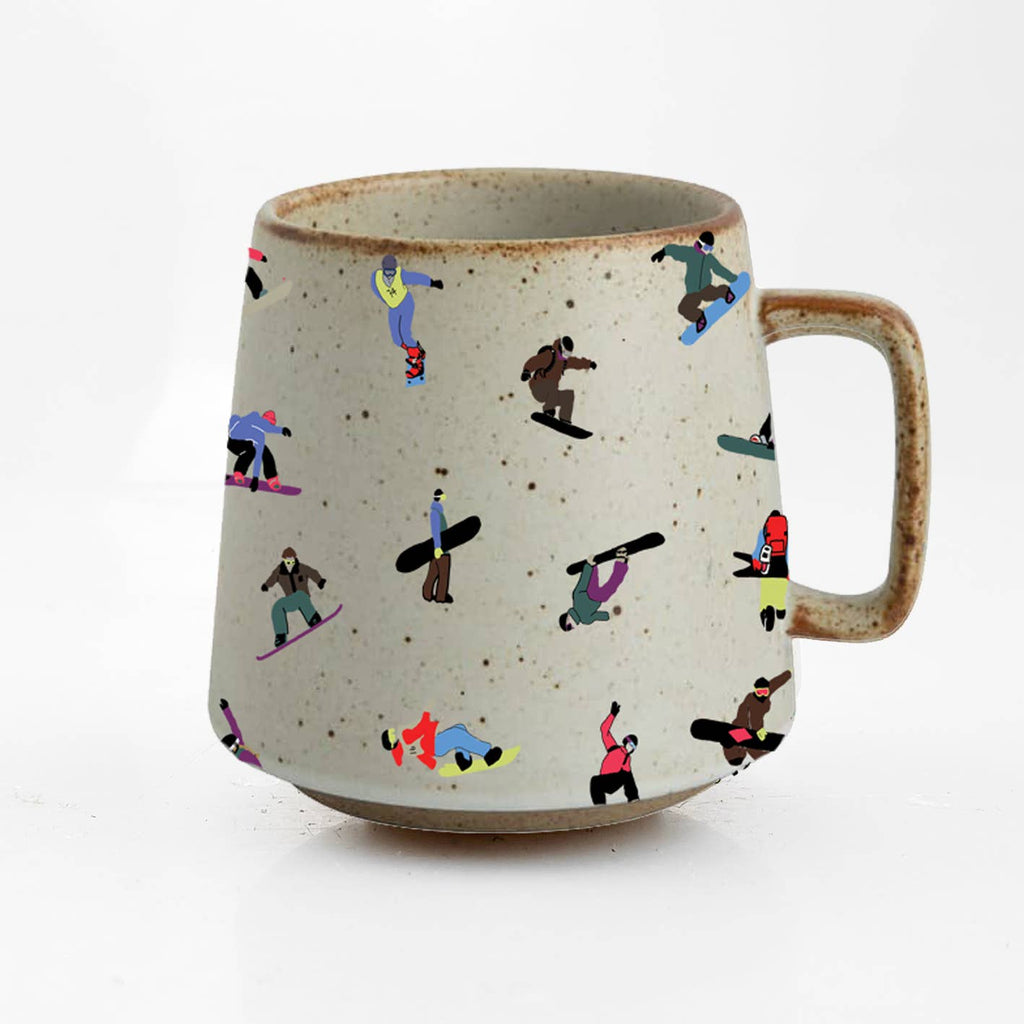 Add some winter excitement to your store with our Snowboarder Mug! This fun and vibrant mug is covered in playful, dynamic illustrations of snowboarders in action, making it the perfect gift for winter sports lovers, adventure seekers, and anyone who is passionate about the slopes.