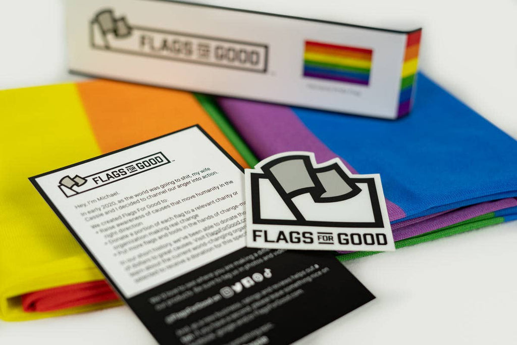 The Design: The traditional six-stripe rainbow pride flag design popularized by artist Gilbert Baker in 1978. The rainbow flag has since stood the test of time and become the ubiquitous symbol of LGBTQ Pride the world over. 🧵 Our flags are durable; 200d polyester (most flags you'll find on the internet are cheap ~75d) with two grommets on the hoist edge.