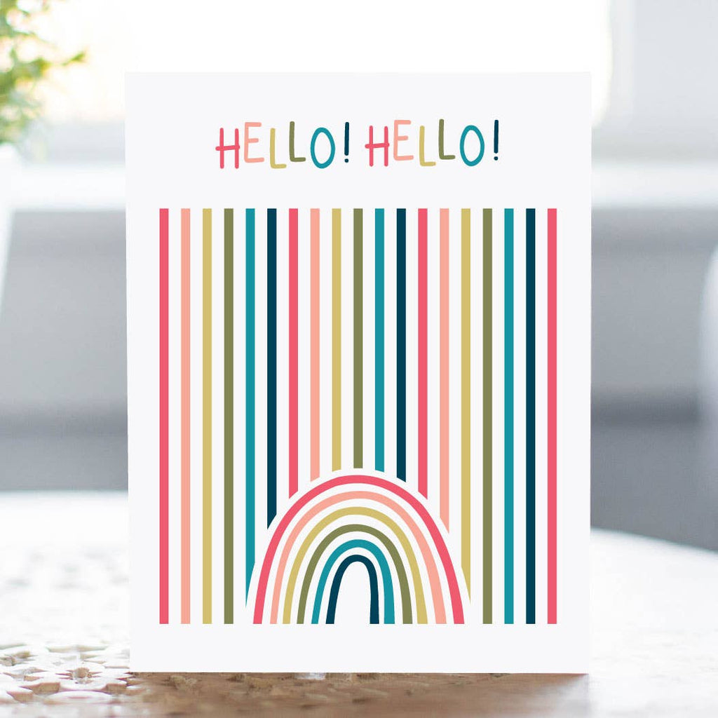 Say "Hello" in a quirky way with the Hello! Hello! Greeting Card. This playful card adds a fun touch to any greeting, making it perfect for any occasion. With its unique design and word play, it's sure to make your recipient smile.