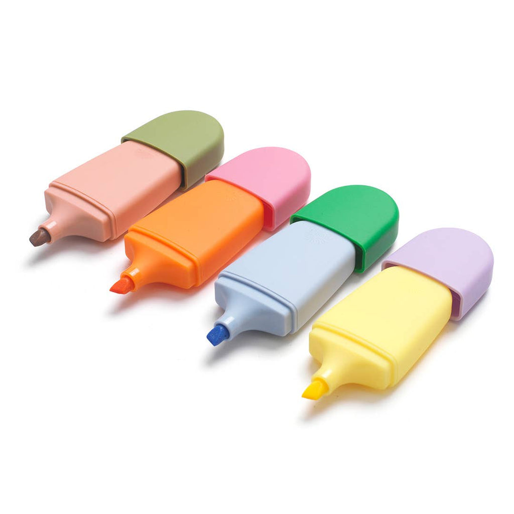 For highlighting your pages. Papier’s Bright Ideas mini highlighters glide smoothly over the words you want to remember. Comes in a set of four joyful hues – green, orange, blue and yellow.