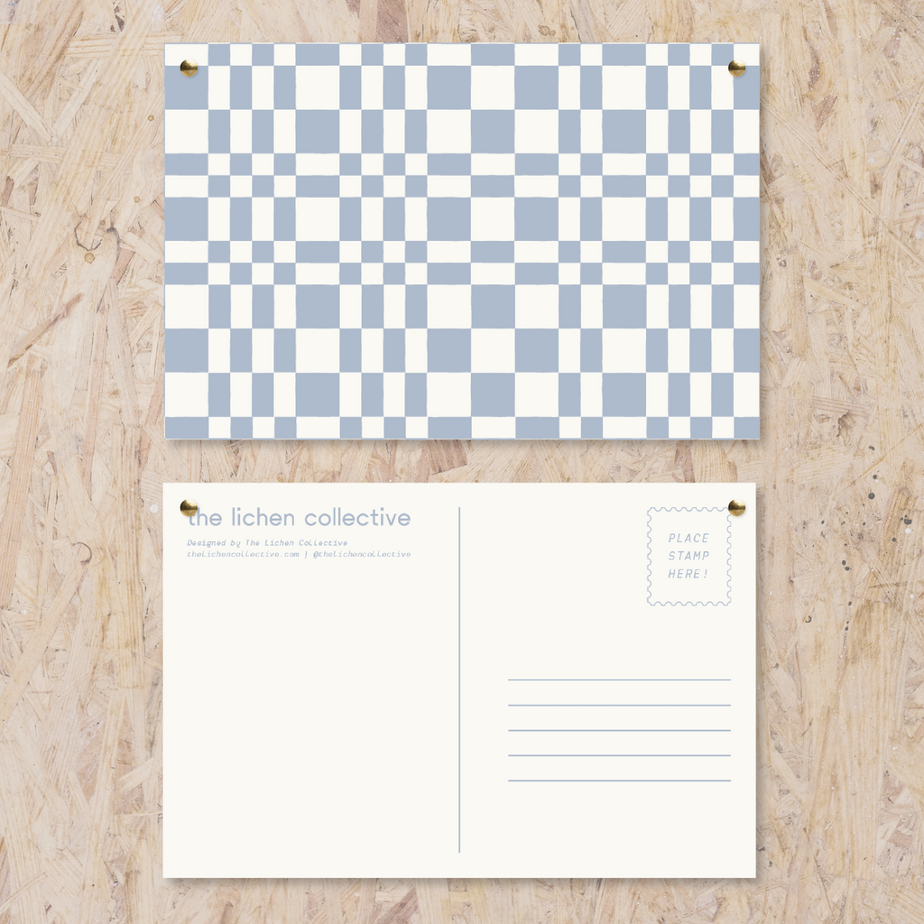 Bleu Checker Postcard