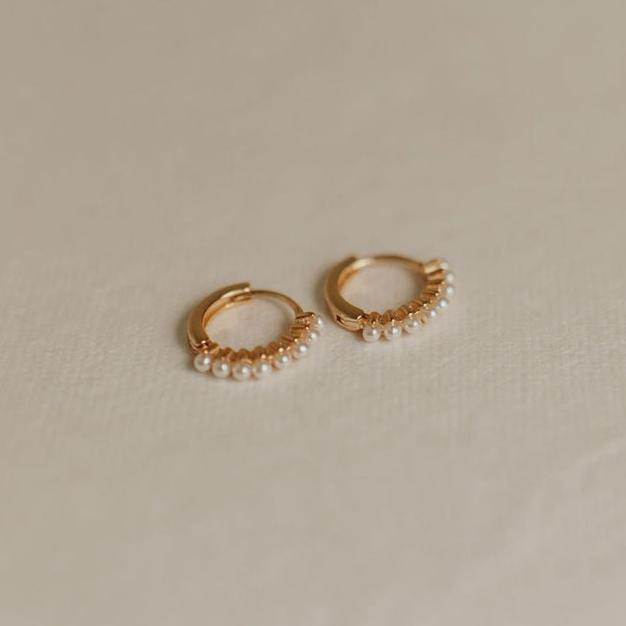 gold vermeil hoops with pearls