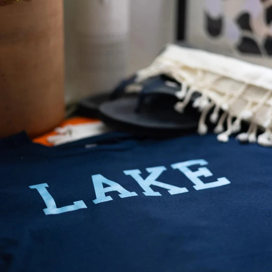 close up blue lake t-shirt