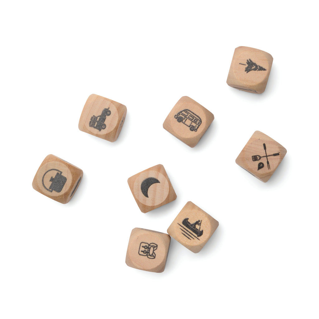 Inspiration is just a roll of the dice away! Create your own adventure using our Campfire Story Dice with various icons intended to spark your imagination. A fun and interactive way to make memories together, bring these story dice along to add some play to your next campout.