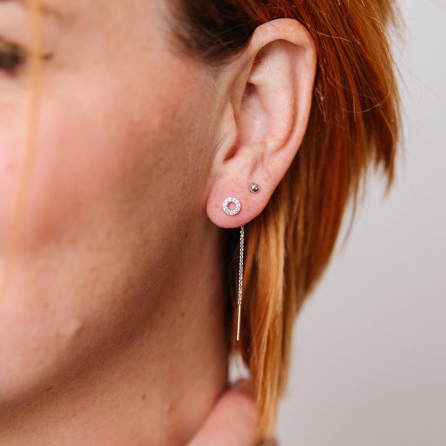  Obsessed is an understatement when it comes to this rad, unique backdrop earring! The tiny bead stays in front, the dangly post hangs from behind. Business in the front, party in the back? Let's do this!!!