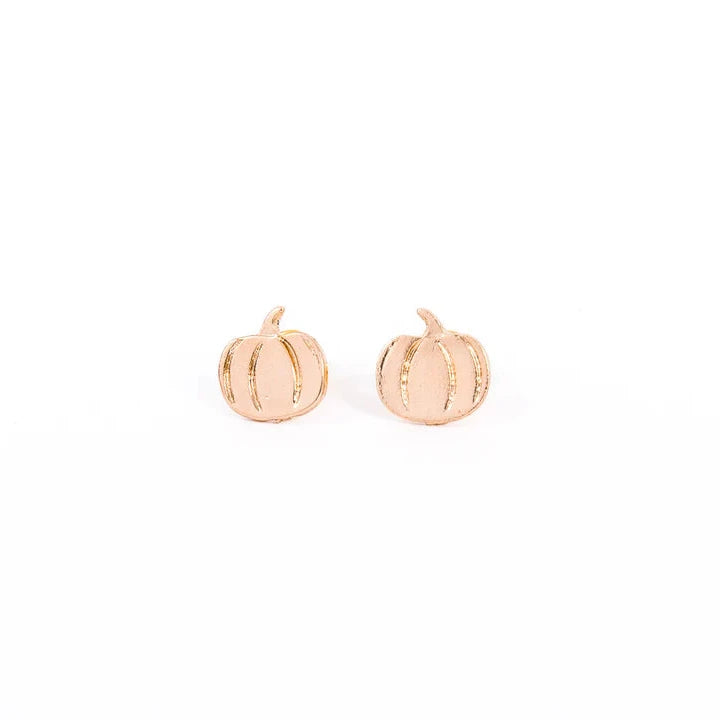 Gold Pumpkin Studs