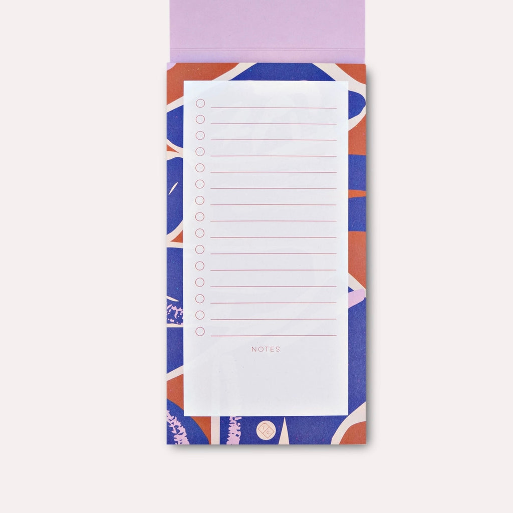 Tired of plain to do lists? We've got the perfect version to brighten up your desk. This one also has a cover to keep your to do list pad tidy. It has 50 pages, an Summer-inspired print and it's made in the UK. It measure 11cm x 21cm.