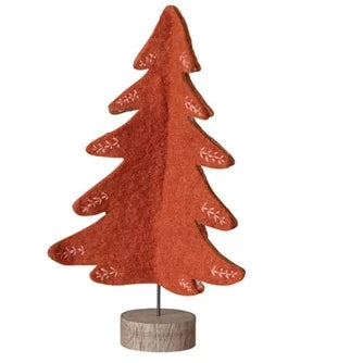 Get festive with our Wool Stitched Felt Trees! These earthy colored trees, made from soft wool, will add a touch of coziness to your holiday decor. Each tree features contrasting edge stitching for a unique look. No two trees are alike. (Did we mention they're super cute?)

Size

5-1/4" Round x 8"H