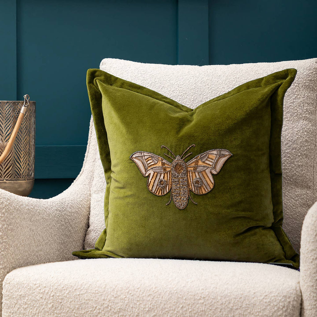 Introduce opulence to your home with our Luna Embroidered Cushion. Crafted from soft velvet and adorned with a luxurious Oxford edge trim, this cushion will effortlessly become a statement piece in any room. Flaunting embellished elements for added luxury and to instantly help transform the look and feel of any room. Complete with a durable zip closure for easy cleaning and filling adjustments.