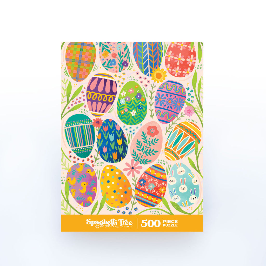 puzzle featuring easter eggs surrounded by florals