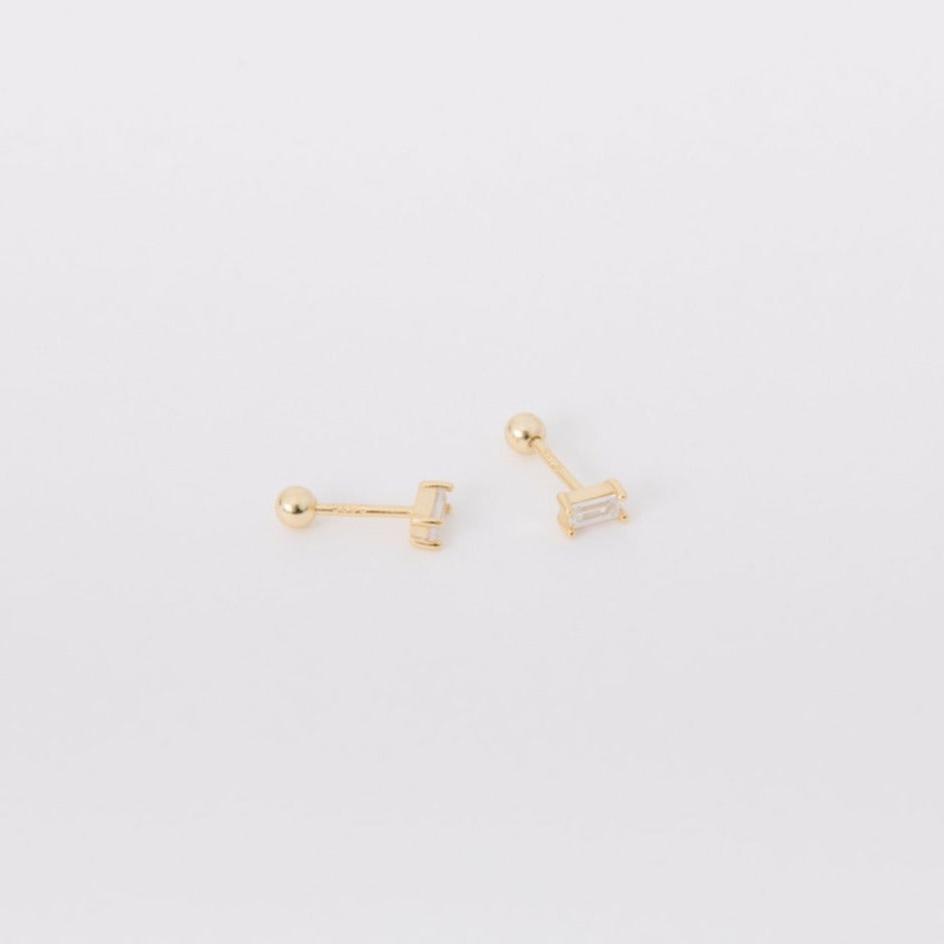 Banquette shaped Cubic zirconia studs with screw backs