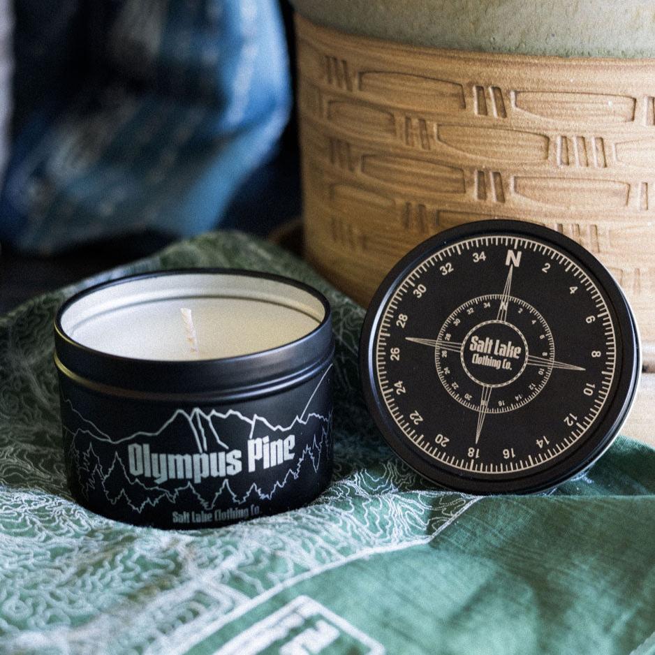 Mt. Olympus inspired fresh pine candle with notes of Frasier Fir, Sandalwood, Juniper Berry, and Blue Spruce.

Housed in an etched metal container featuring the Wasatch front panorama.