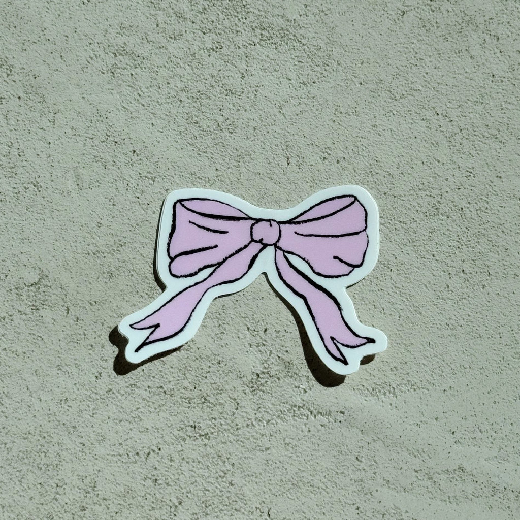 pink bow sticker