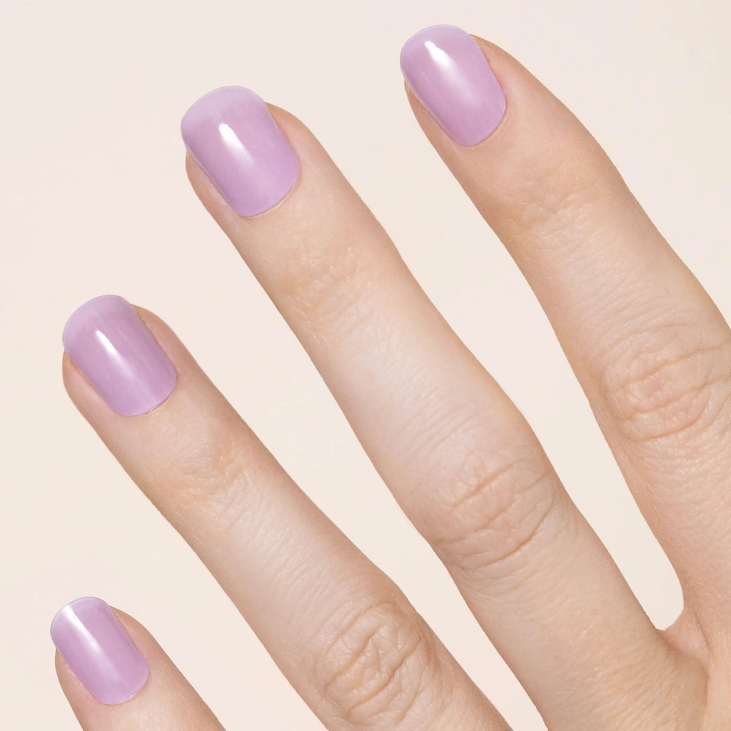 Lightly transparent lavender gel nails