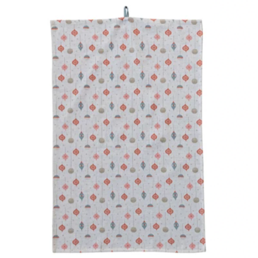 Cotton Printed Tea Towel - Ornaments