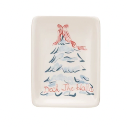 Deck the halls 4"L x 3"W Stoneware Dish