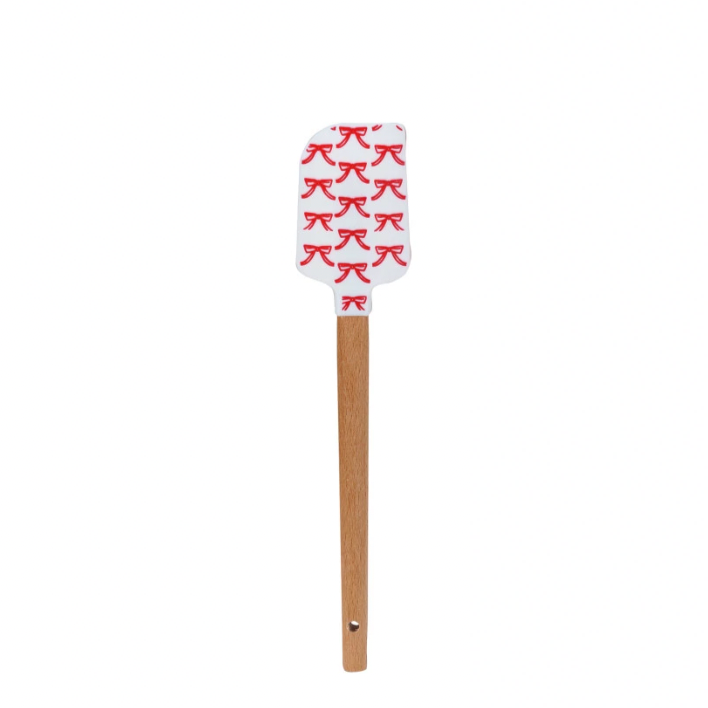 Silicone & Wood Spatulas w/ Holiday Pattern. Bws