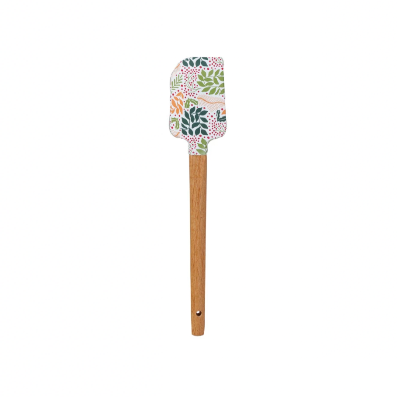 Silicone & Wood Spatulas w/ Holiday Pattern