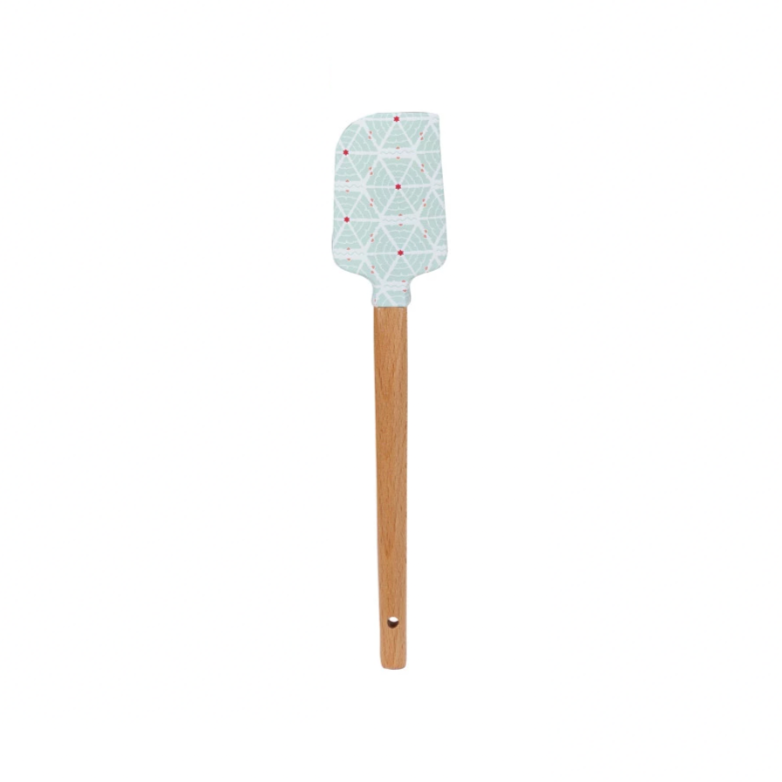 Silicone & Wood Spatulas w/ Holiday Pattern