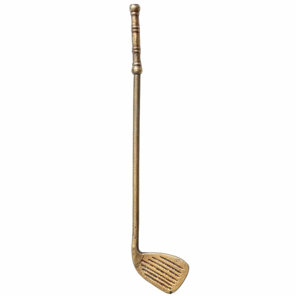 Cast Aluminum Decorative Golf Club, Antique Brass Finish