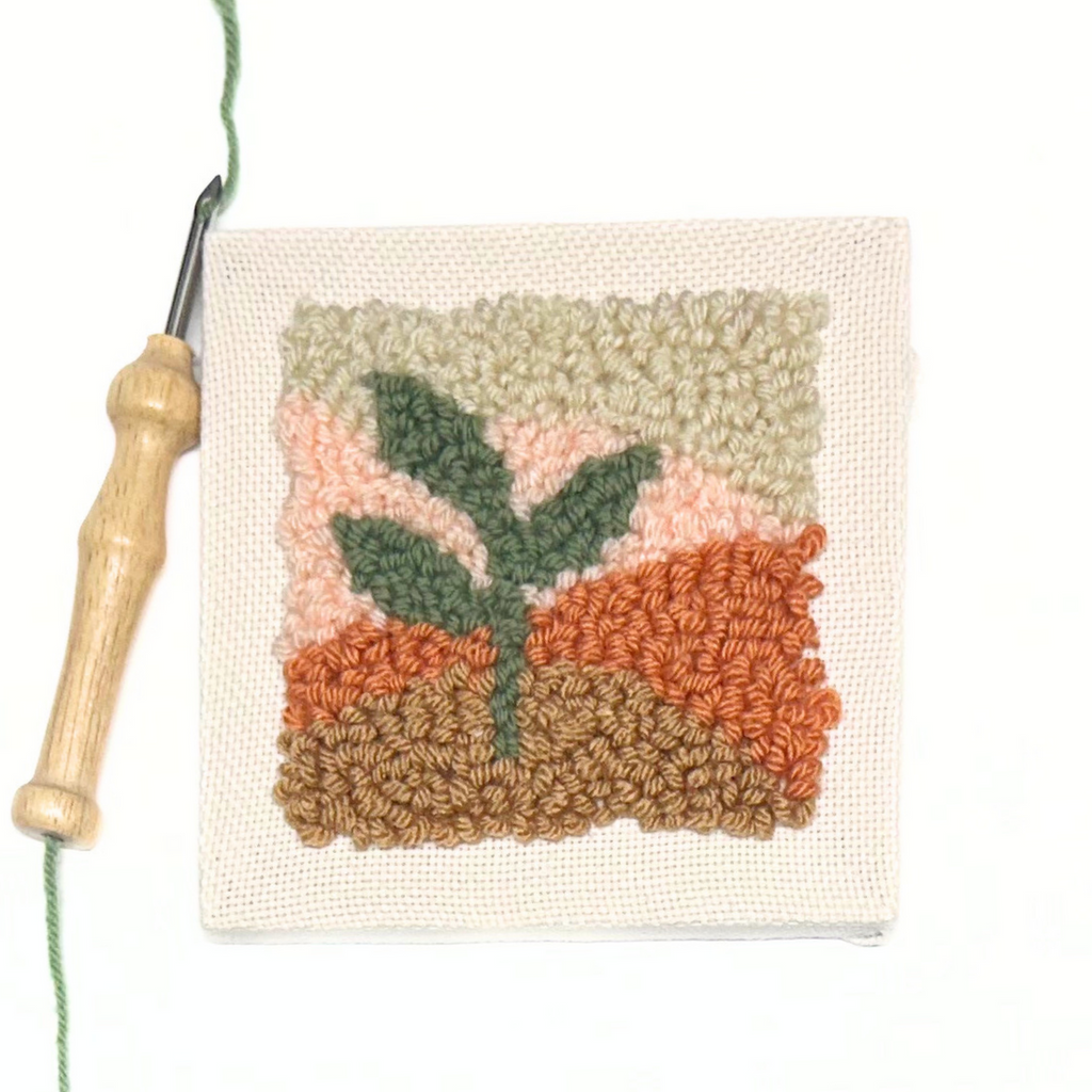 desert sprout punch embroidery with punch needle