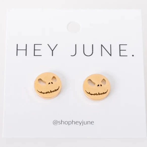 gold jack skellington earrings