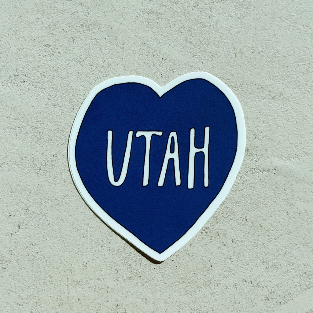 Blue heart utah sticker