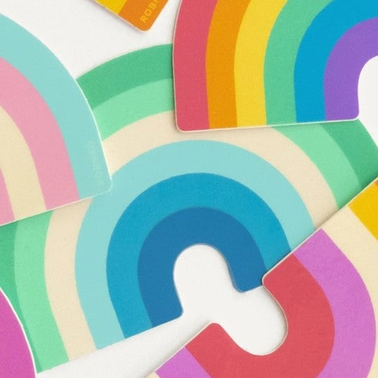 Get ready to show off your pride with these Retro Style Gay (MLM) Rainbow Stickers! Made with durable vinyl, these stickers are perfect for decorating laptops, water bottles, and more. Show your support for the gay community with this fun and colorful accessory.  Size: 2.75"