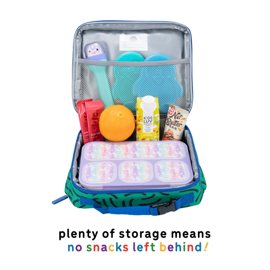 Take flight with the Ellis Lunch Bag in Brush Strokes! This unique lunch bag features a playful brush strokes design, perfect for kids or anyone with a sense of adventure. Keep your lunch fresh and cool while showing off your fun personality.