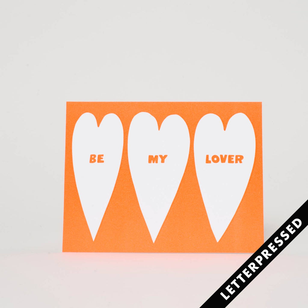 Surprise your lover with this charming and unique letterpress greeting card from Ashkahn. It's the perfect way to express your love and bring a smile to their face. Share your love with a little touch of humor and creativity.