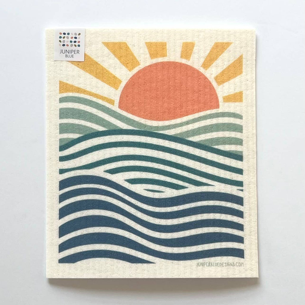 Swedish Dishcloths! I use these on a daily basis and absolutely love them.

Made up of 70% wood pulp and 30% cotton, these dishcloths are reusable (up to 200 times!), biodegradable and compostable. Sun & Wave