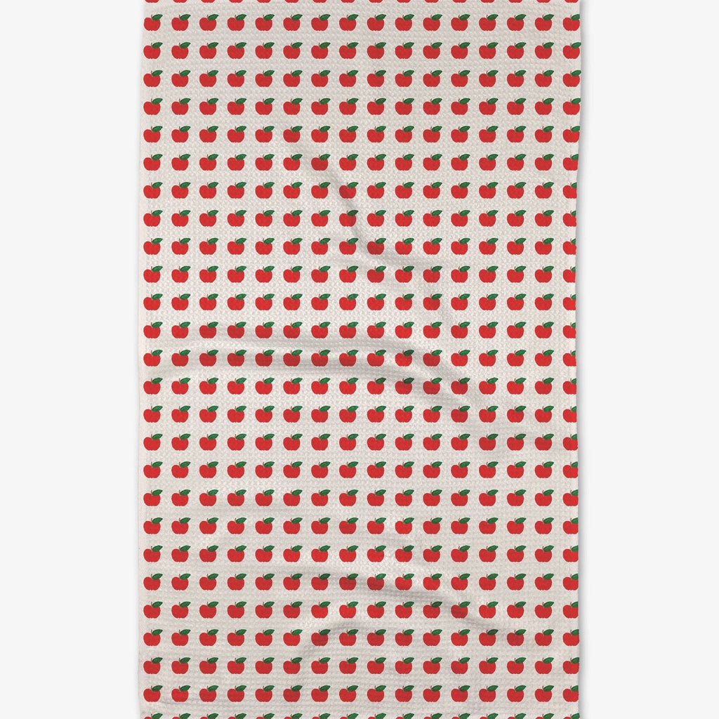 small red apple pattern tea towel