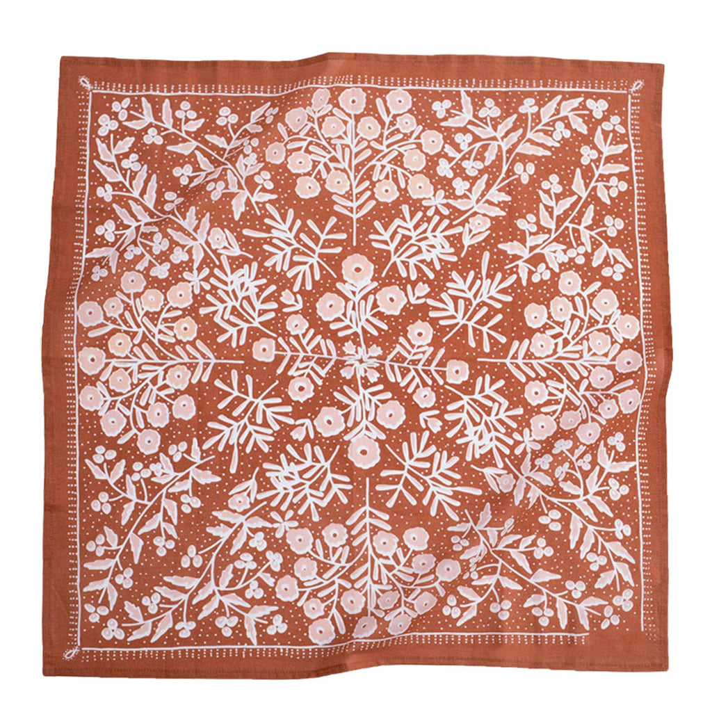 Copper with light pink flowers handkerchief