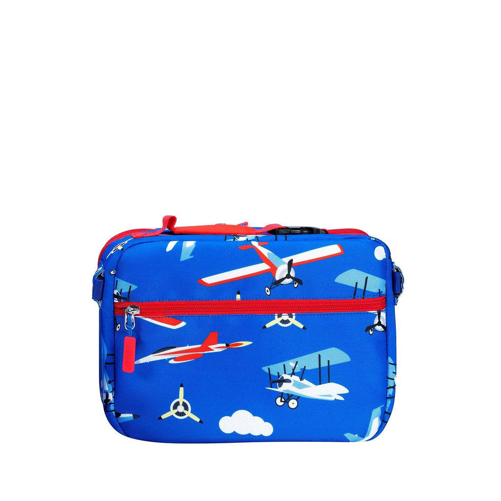 Take flight with the Ellis Lunch Bag in Airplanes! This unique lunch bag features a playful airplane design, perfect for kids or anyone with a sense of adventure. Keep your lunch fresh and cool while showing off your fun personality. Time to soar through your day!