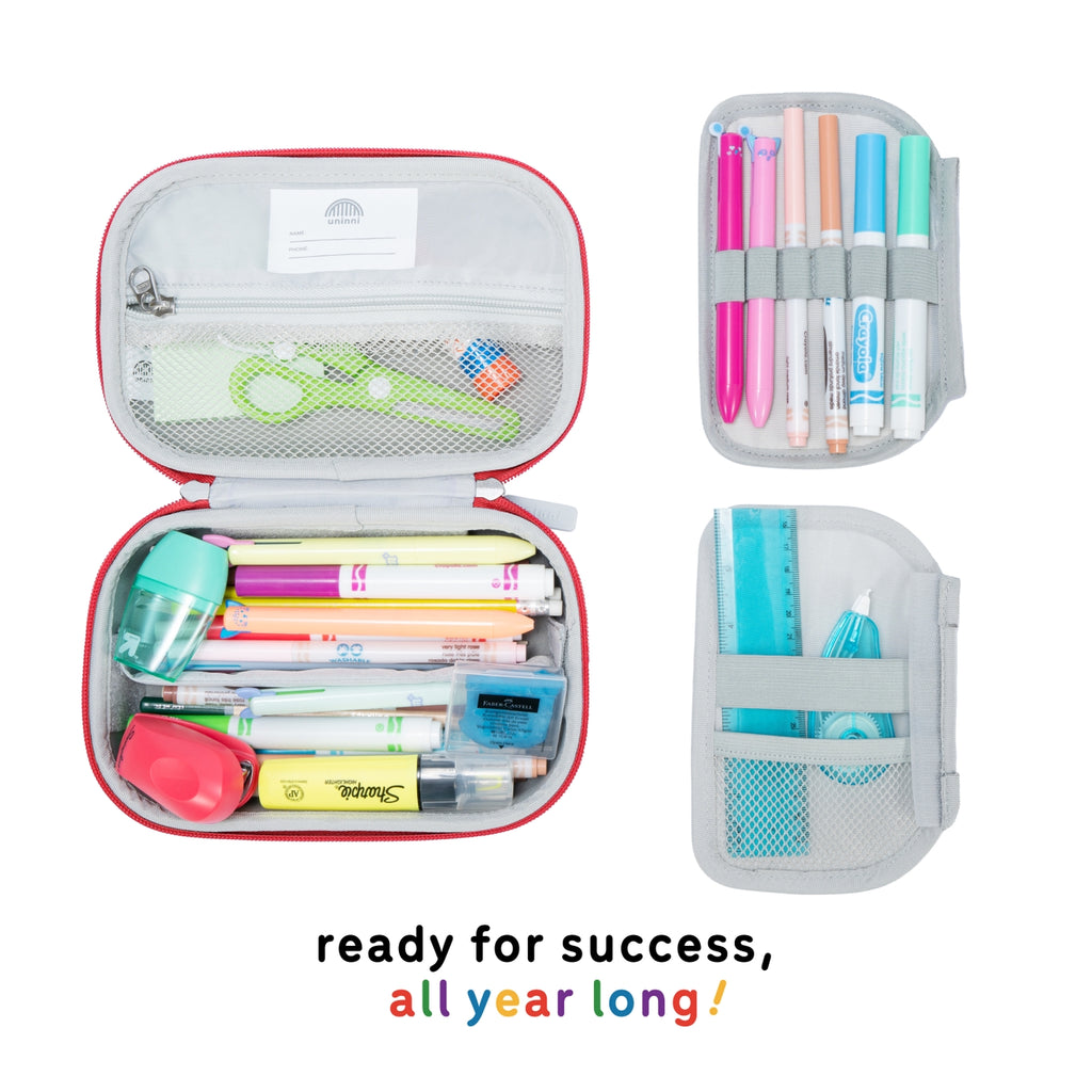 Keep your writing tools organized and stylish with the Arden Pencil Case in the Airplane design. This quirky and playful case adds a touch of fun while holding all your pencils, pens, and markers in place