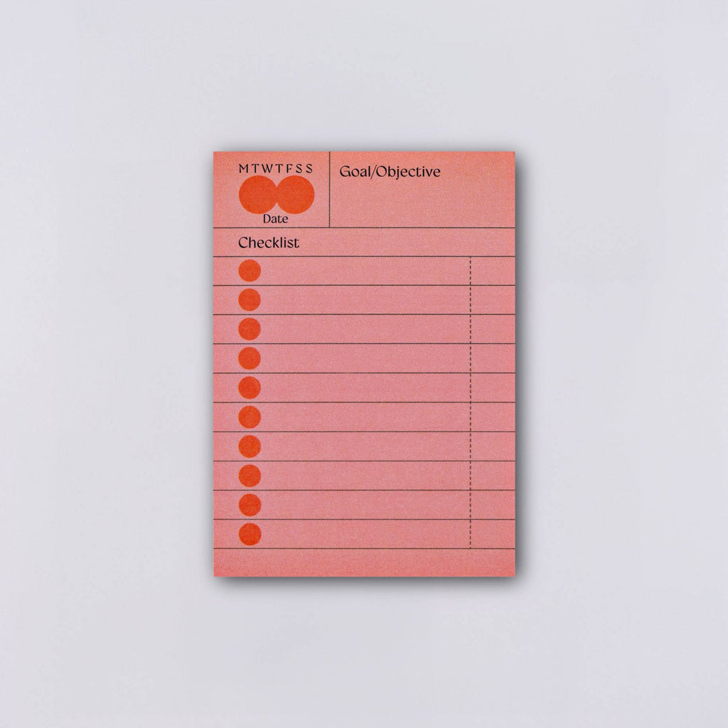 These A7 size goal tracker sticky notes are a perfect addition to your notebook to help keep you accountable when it comes to reaching a goal, no matter how big or small. This is a pad of 50 sticky notes, measuring 7.1 x 10.2cms. They're made in the UK using 80gsm FSC certified paper.